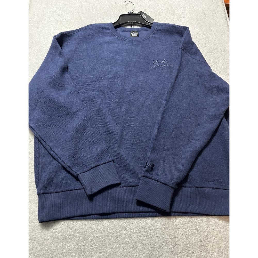 Under Armour Icon Rev Terry Crew Men's Blue 2XL Sweatshirt (R1)